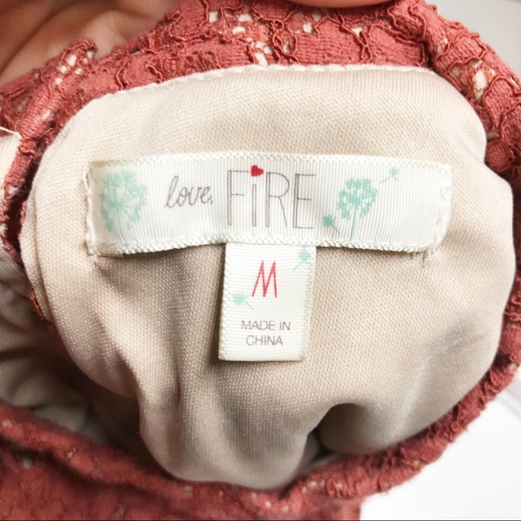 Love, Fire burnt orange lace tank top - Picture 4 of 5